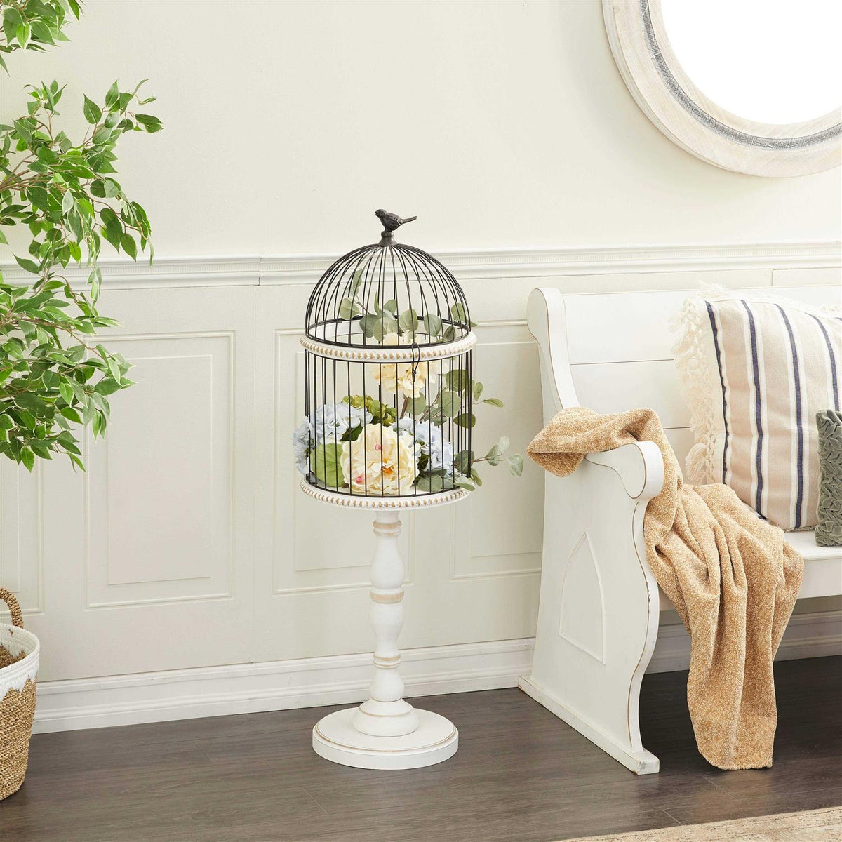 White Wood Birdcage U706276