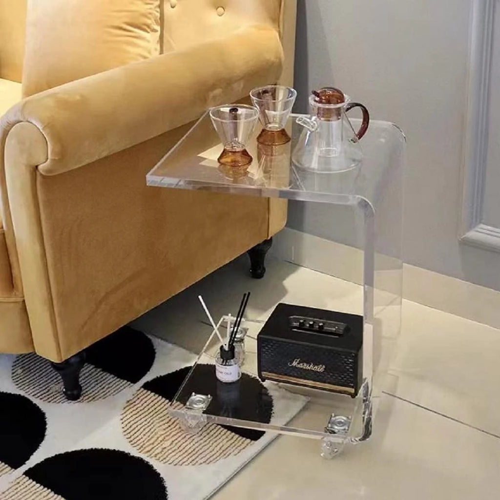 Transparent Acrylic C Shape Sofa Side Table K996387