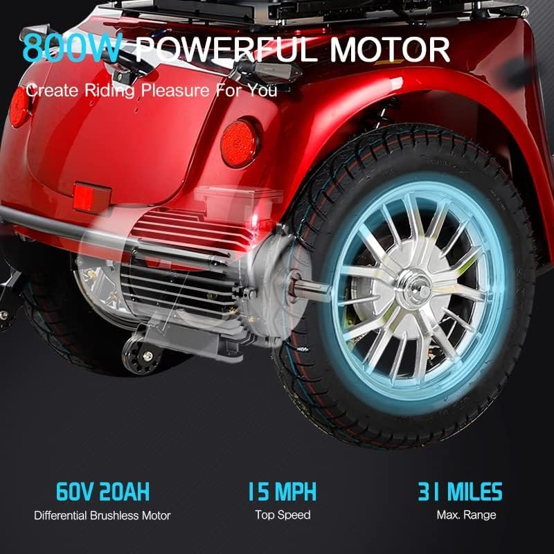 Red 4 Wheel Electric Mobility Scooter M17216