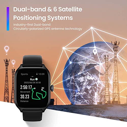 Black 43mm Smart Watch with GPS W6735