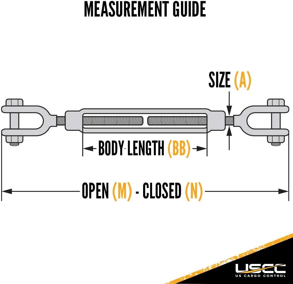 1/2 Inch x 6 Inches Galvanized Jaw and Jaw Turnbuckles W4664