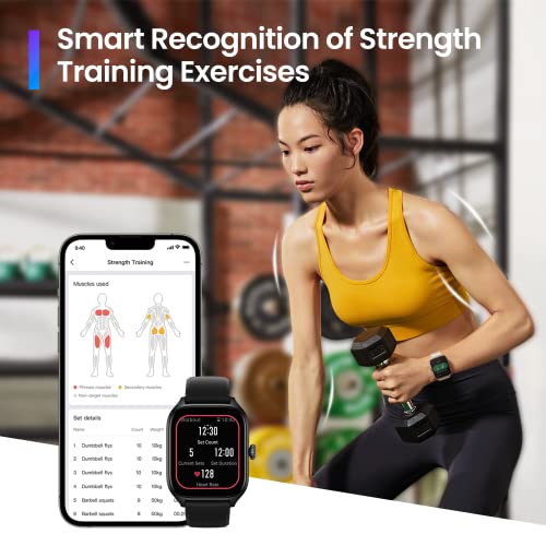 Black 43mm Smart Watch with GPS W6735
