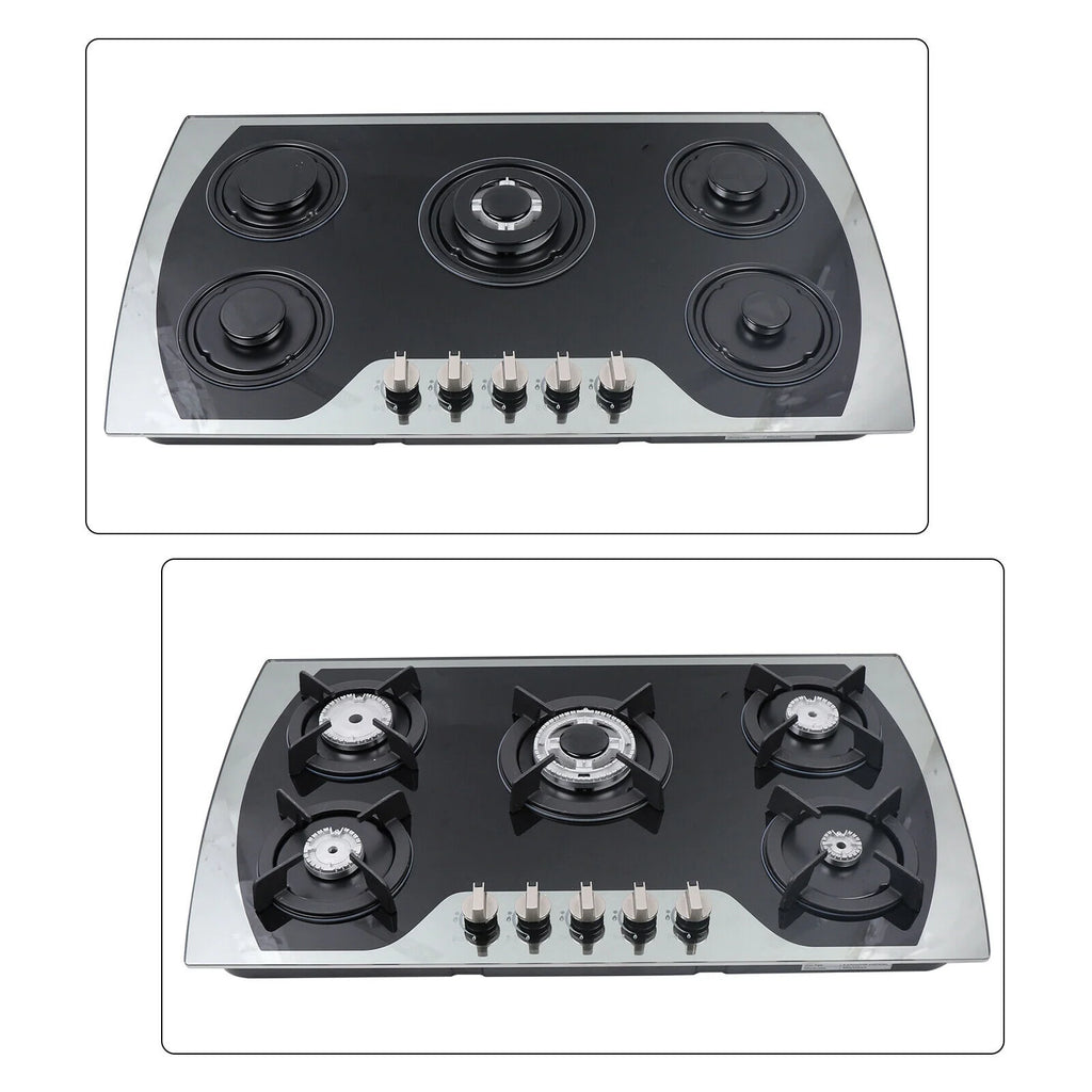 35.4" 5 Burners Tempered Glass Gas Cooktop R471