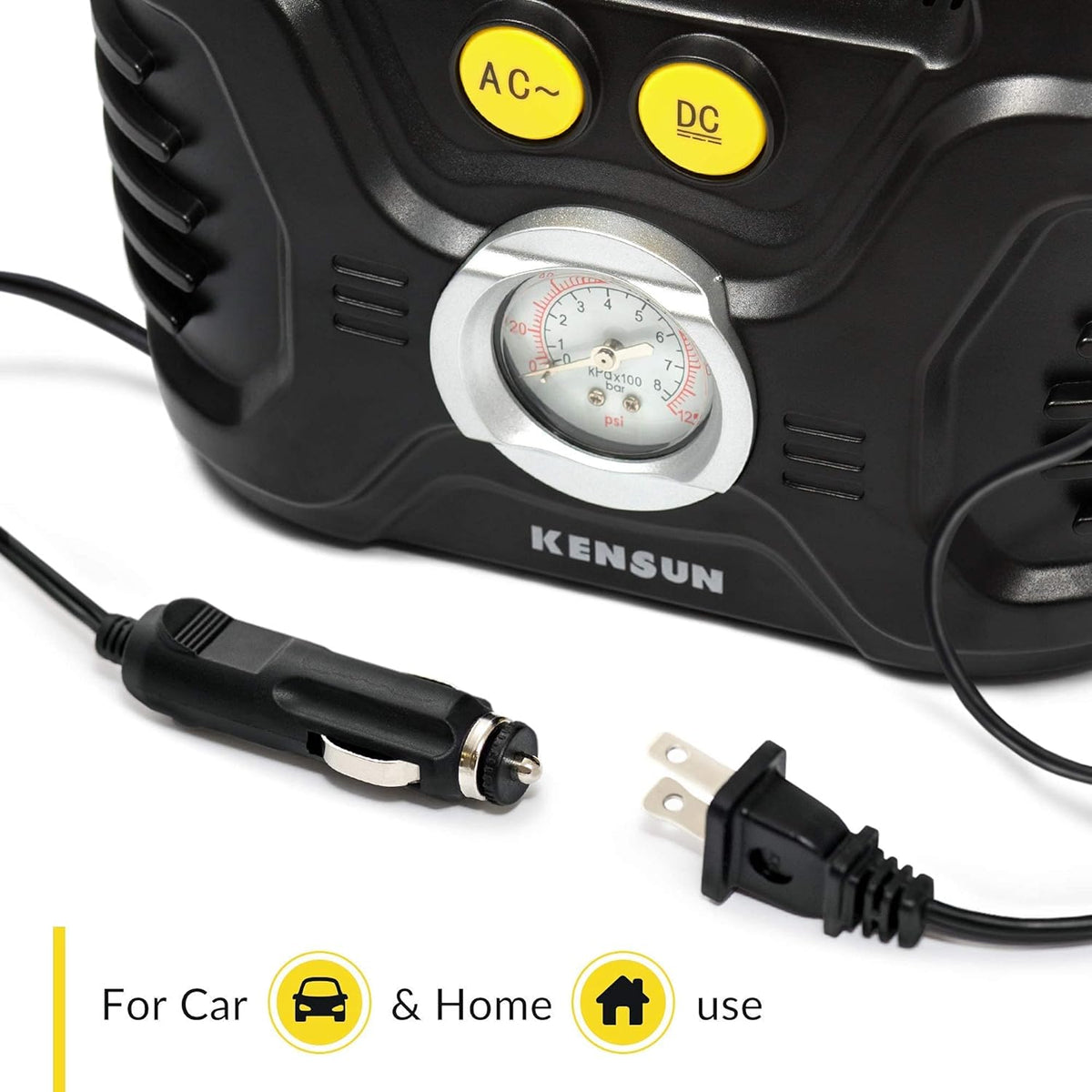 Portable Air Compressor 12V DC 110V AC 100 PSI Tire Inflator U672