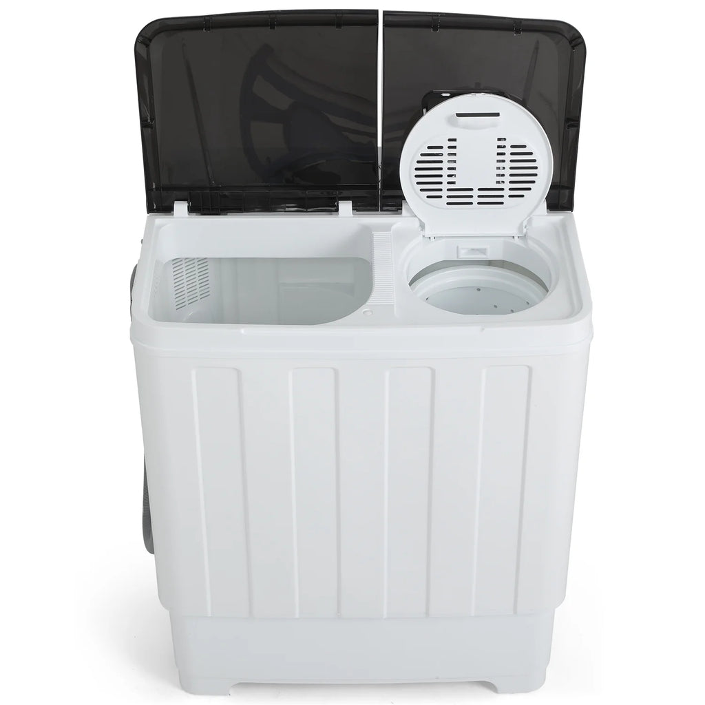 Portable 30lbs Twin Tub Washer and Dryer Combo with Drain Pump, Black D542