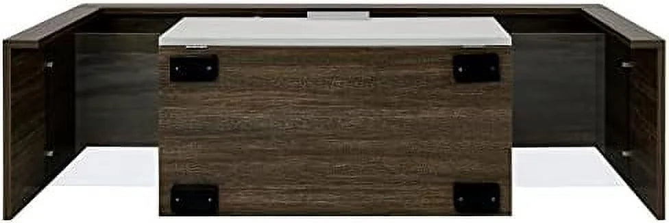Brown TV Stand with LED Lights and Drawer M16906