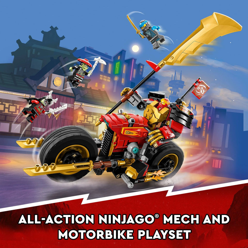 Upgradable Ninja Motorbike Toy Mech Action Figure and 2 Minifigures C40076