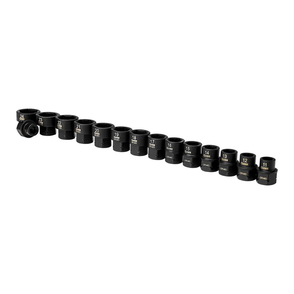 1/2 in. Drive Metric Low-Profile Impact Socket Set, 15-Piece W321