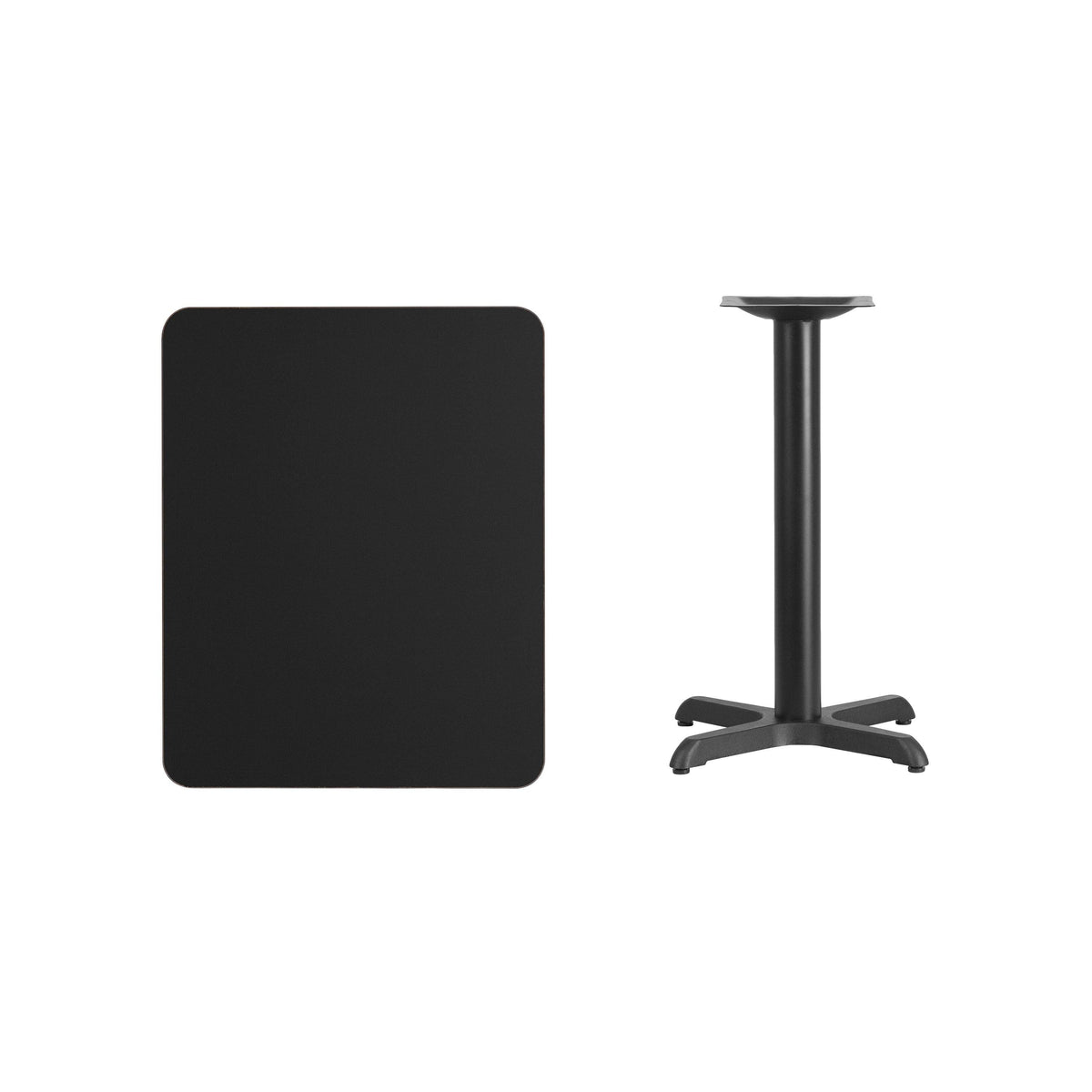 Black Rectangular Laminate Table Top/Base H507
