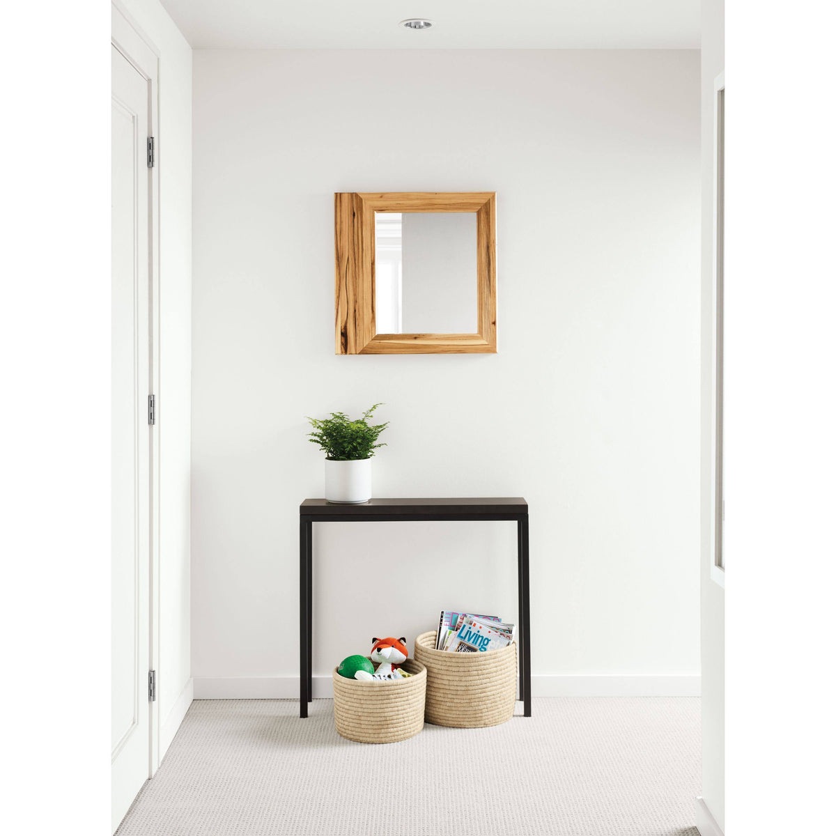 Smoke Tempered Glass Console Table with White Base H34980