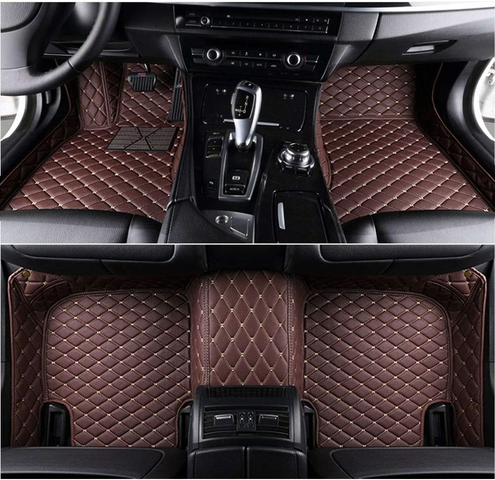 Custom Car Floor Mats All Weather Non-Slip Leather Floor Liners Black Blue A347