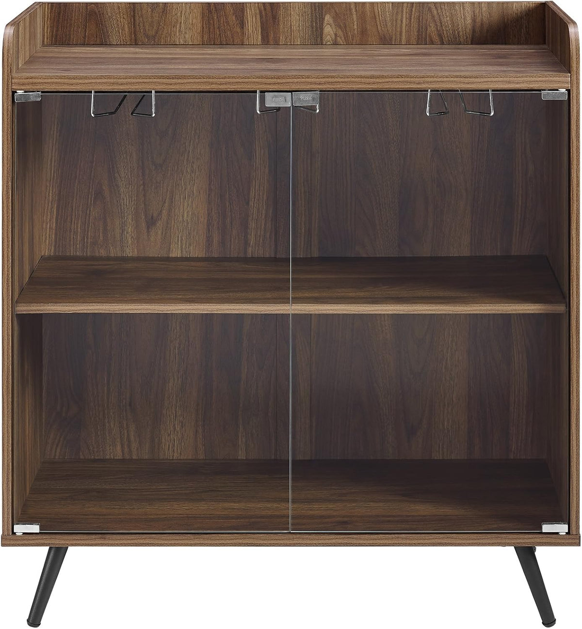 Dark Walnut 30 Inch Glass Door Bar Cabinet P846236