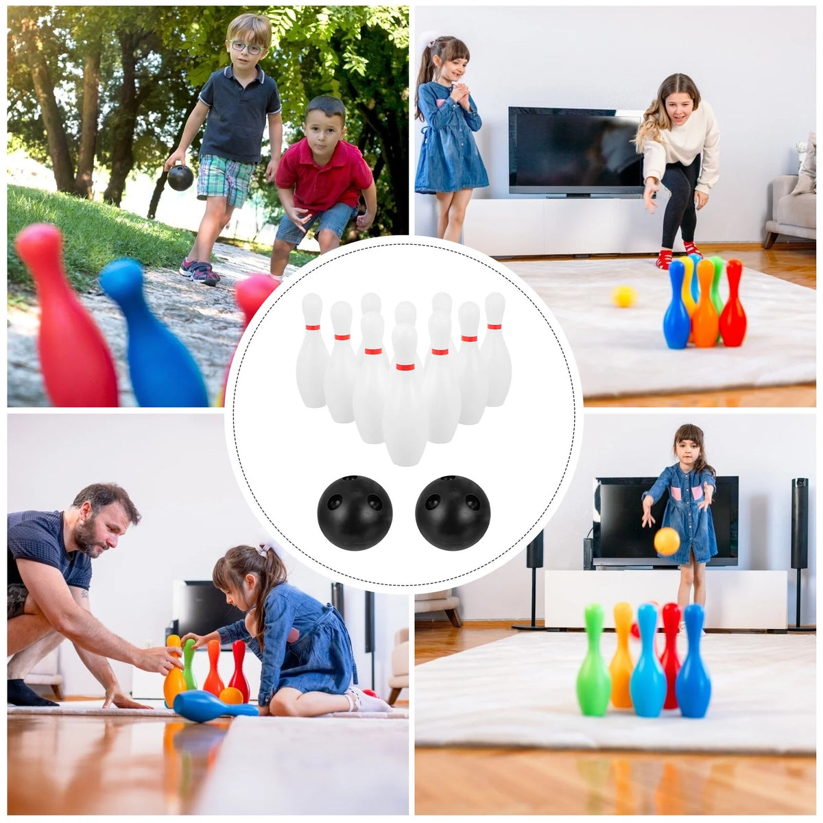 Kids Bowling Balls Plastic Bowling Toy Set I8979