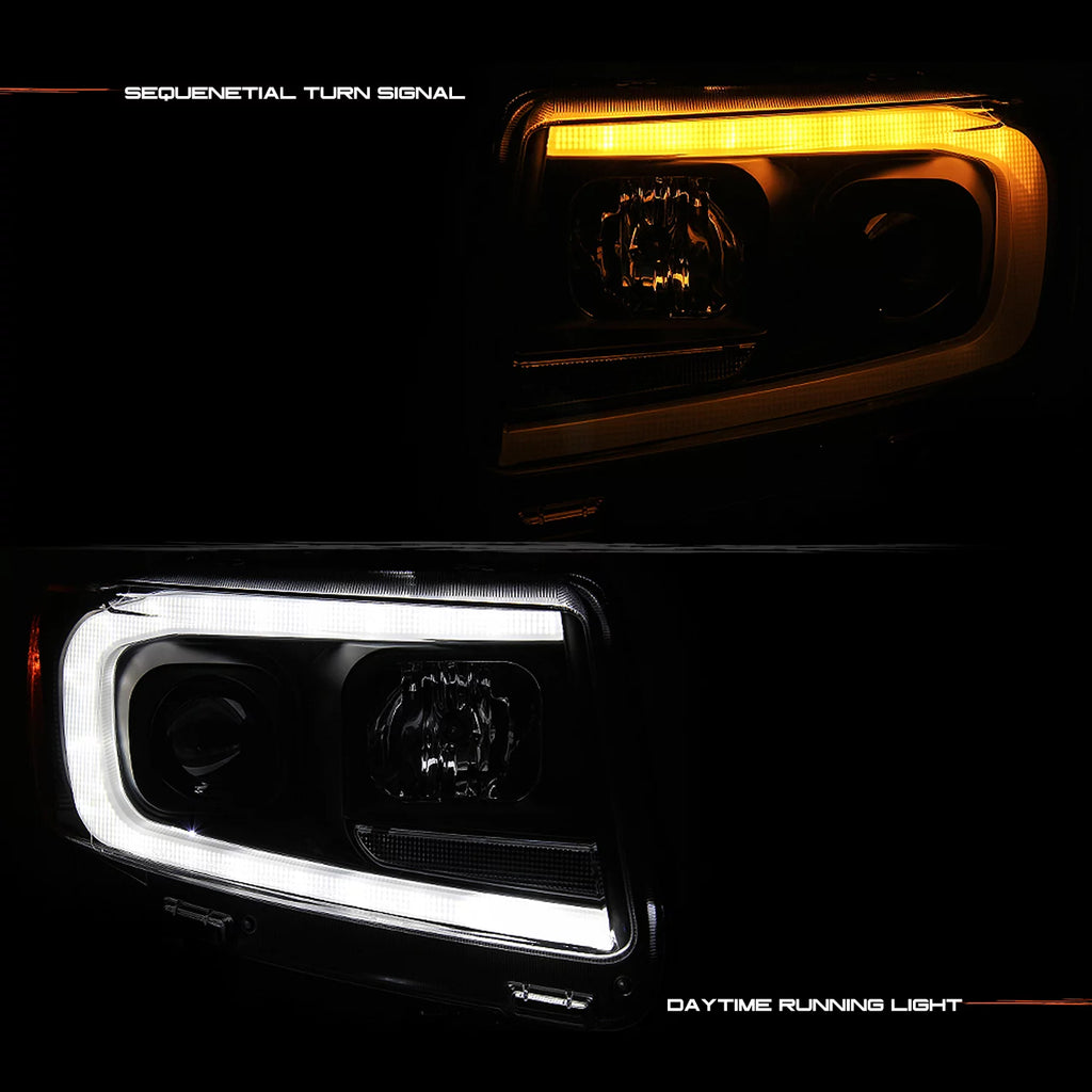 Black Projector Headlights Pair Left + Right M126