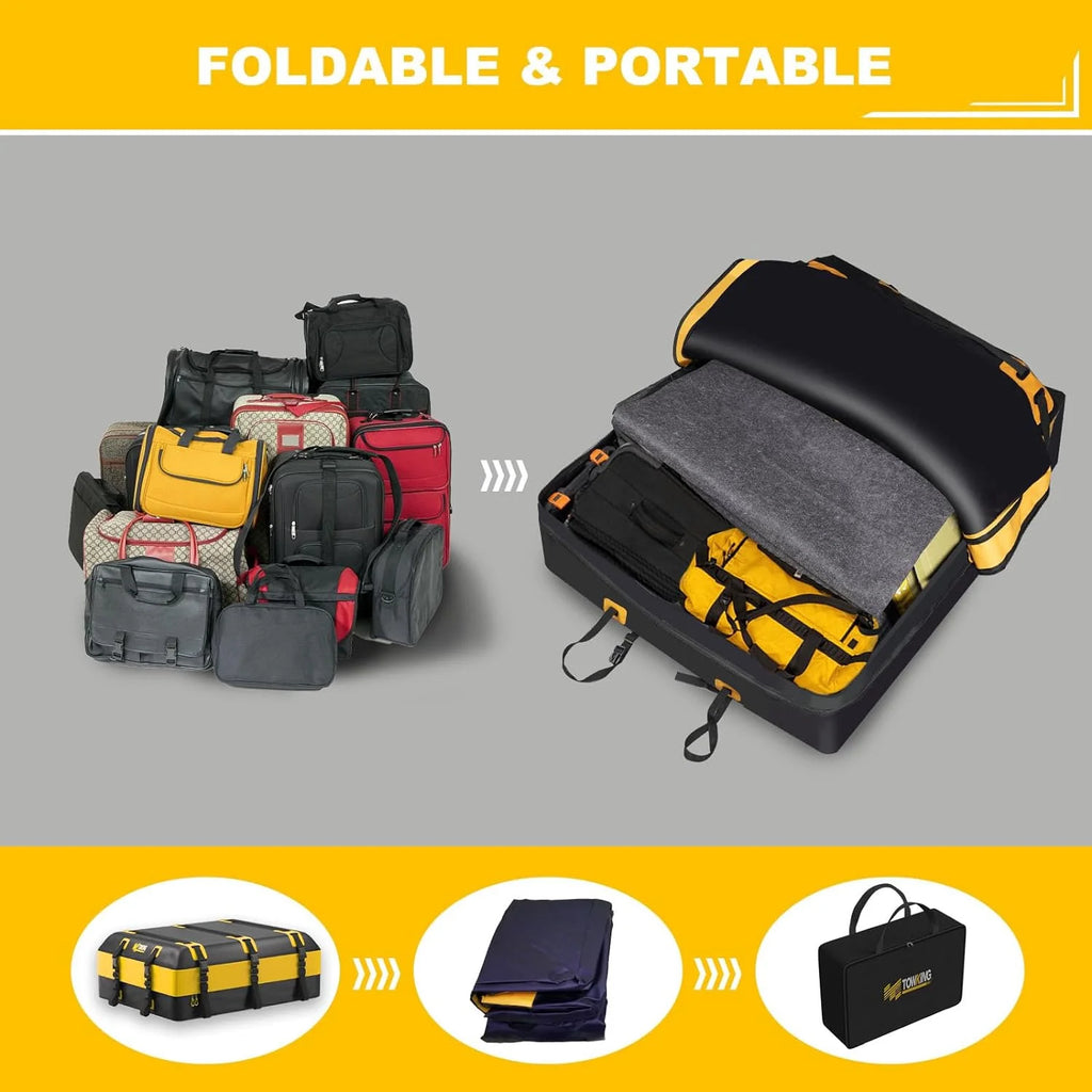 Yellow Waterproof Car Rooftop Cargo Carrier O85235
