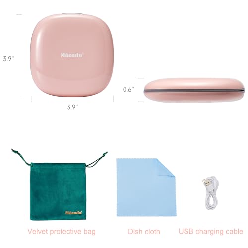 Compact LED Magnifying Travel Makeup Mirror 4 inches 1X/10X Magnification Double Sided USB Rechargeable White W86977