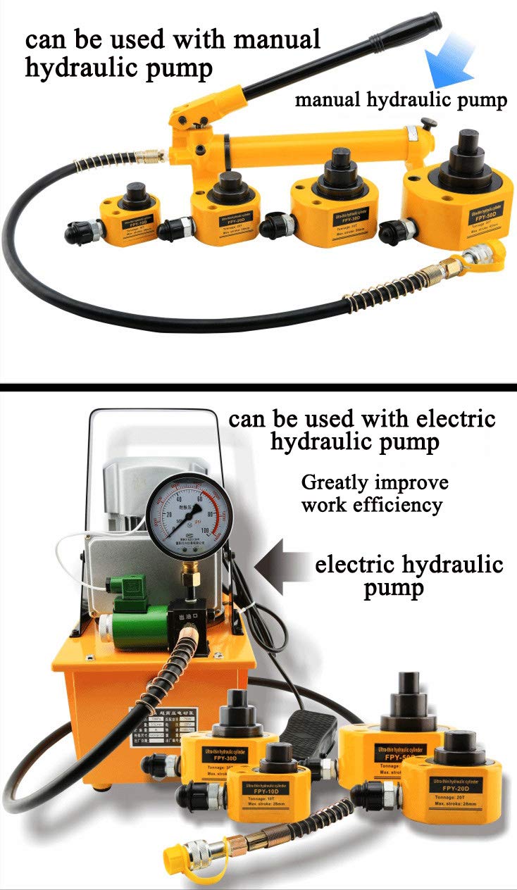 100 ton Low Profile Hydraulic Ram Jack Multi-Section Stroke 69mm Mini Portable Hydraulic Cylinder H26758