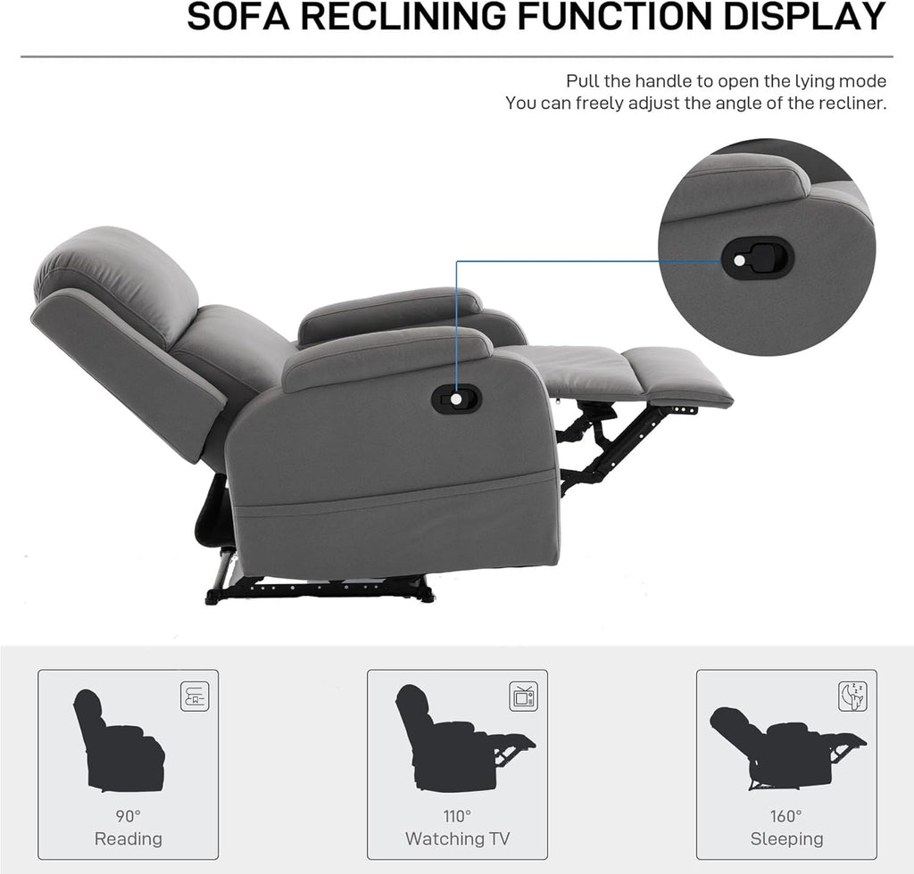 Leather Recliner Chair with Adjustable Backrest F18188