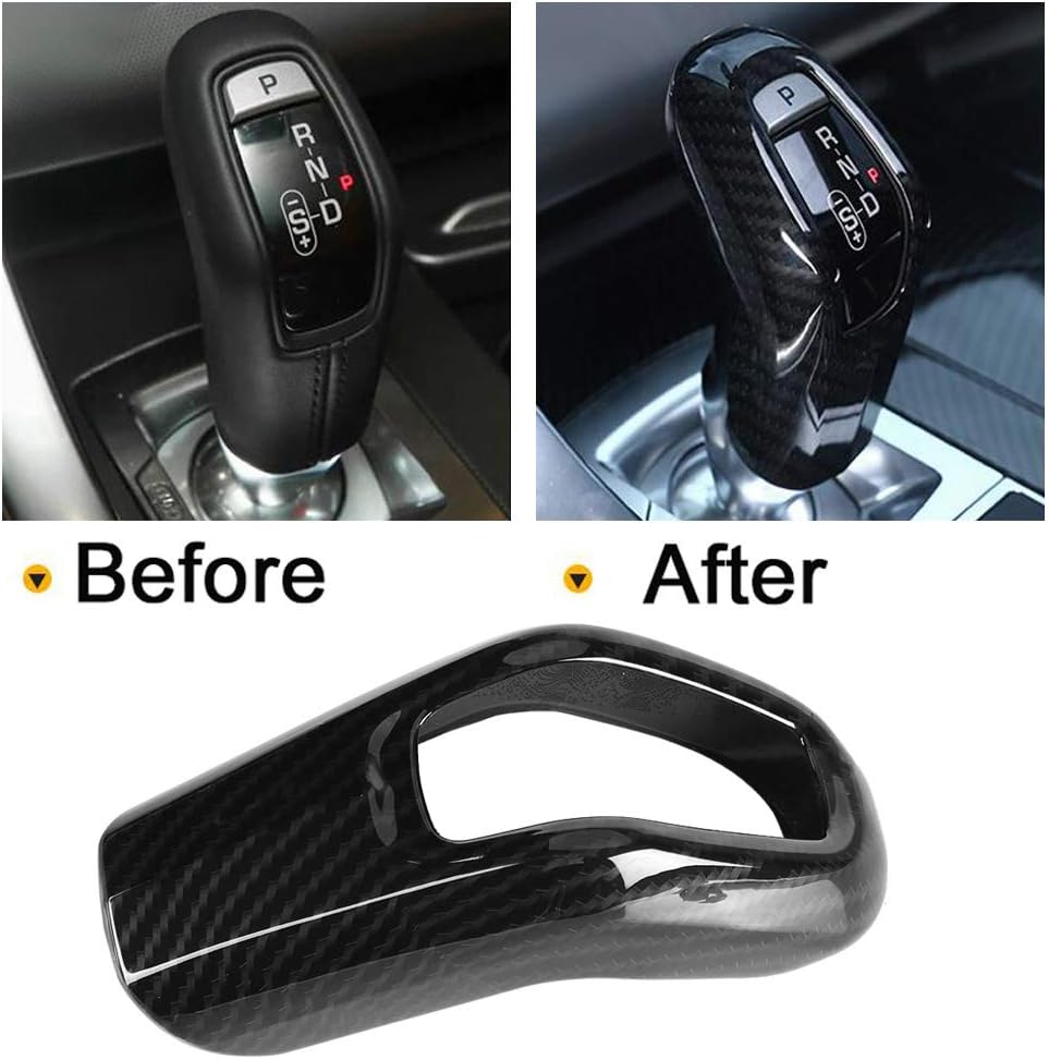 Carbon Fiber Car Gear Shift Knob Cover Trim Pack of 2 H465