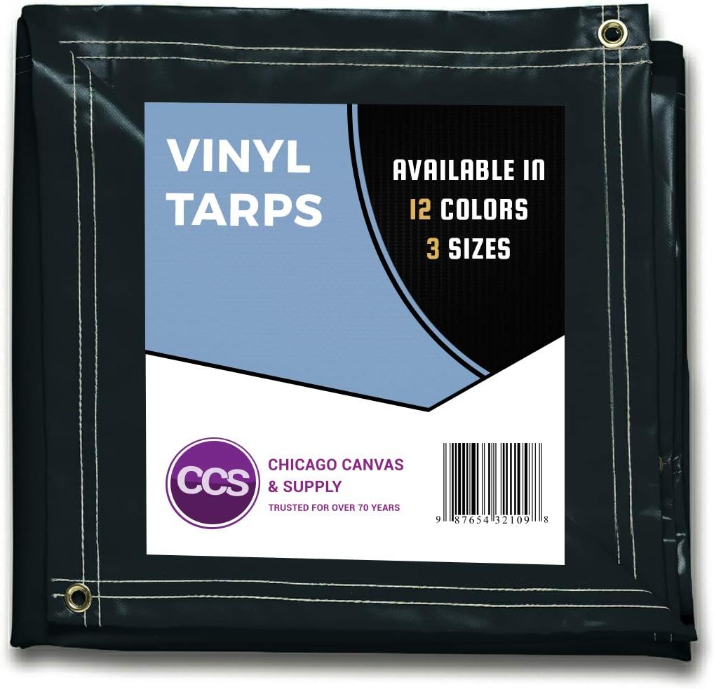 Heavy Duty Waterproof Vinyl Tarp Grey 10 by 12 Feet Pack of 2 T356