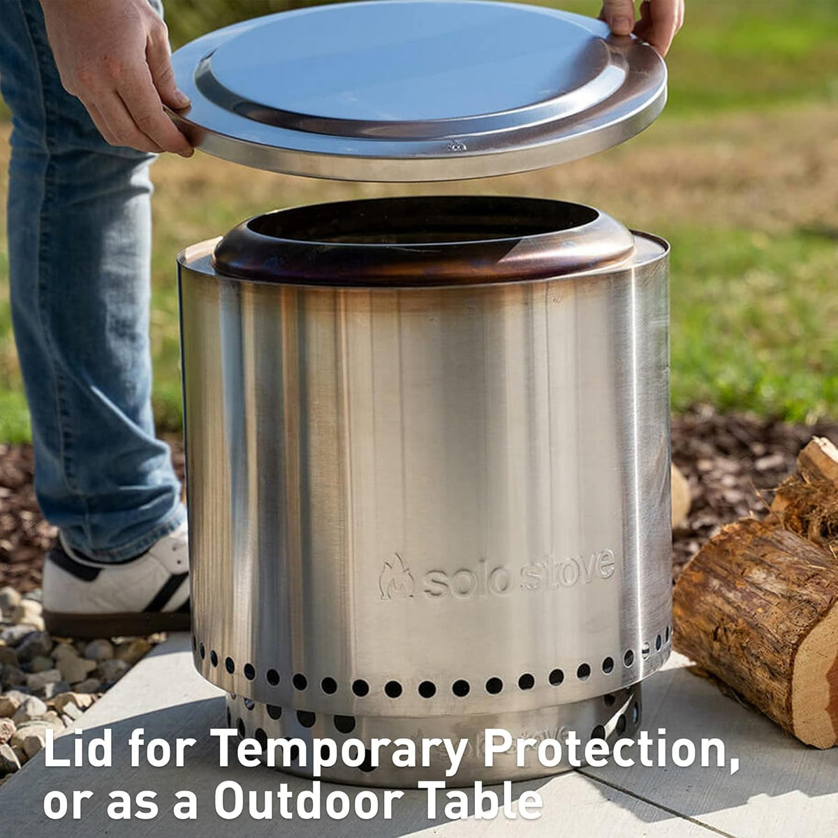 Portable Stainless Steel Wood Burning Fire Pit 19.4x14 Inches G531925