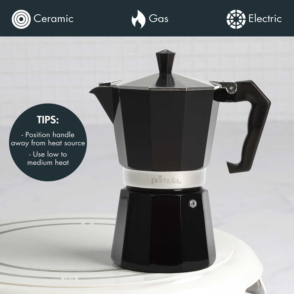 Black 6 Cup Stovetop Espresso Maker X613