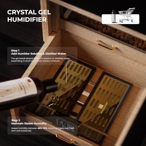 Cigar Cabinet Humidor with Accessory Drawer, Crystal Humidifiers, Lock & Keys and Spanish Cedar Lining L40341