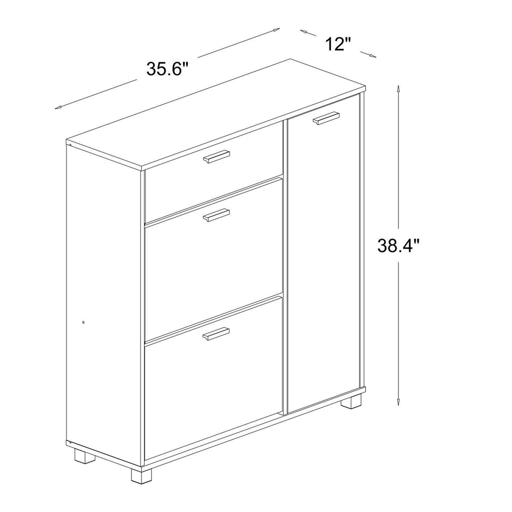 White/Walnut Storage Cabinet F587