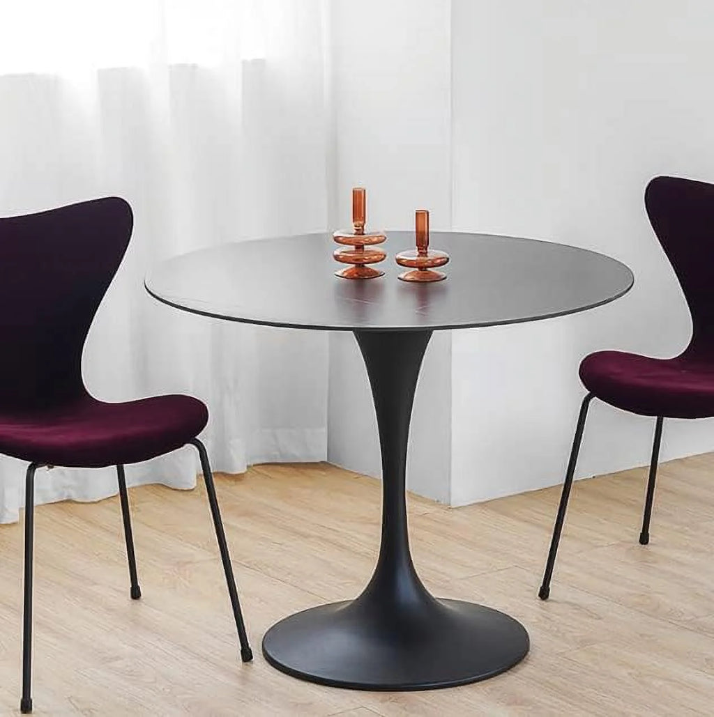 Round Dining Table 27.6" W Black H86967