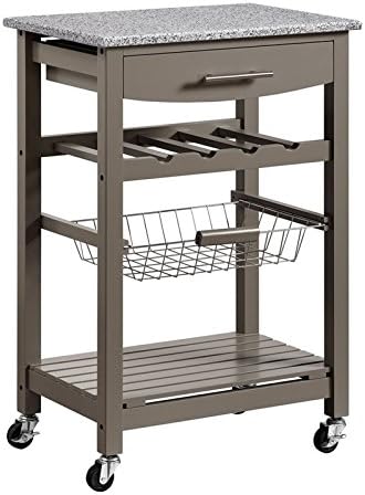 Green Rolling Kitchen Island Microwave Cart with Storage P998601