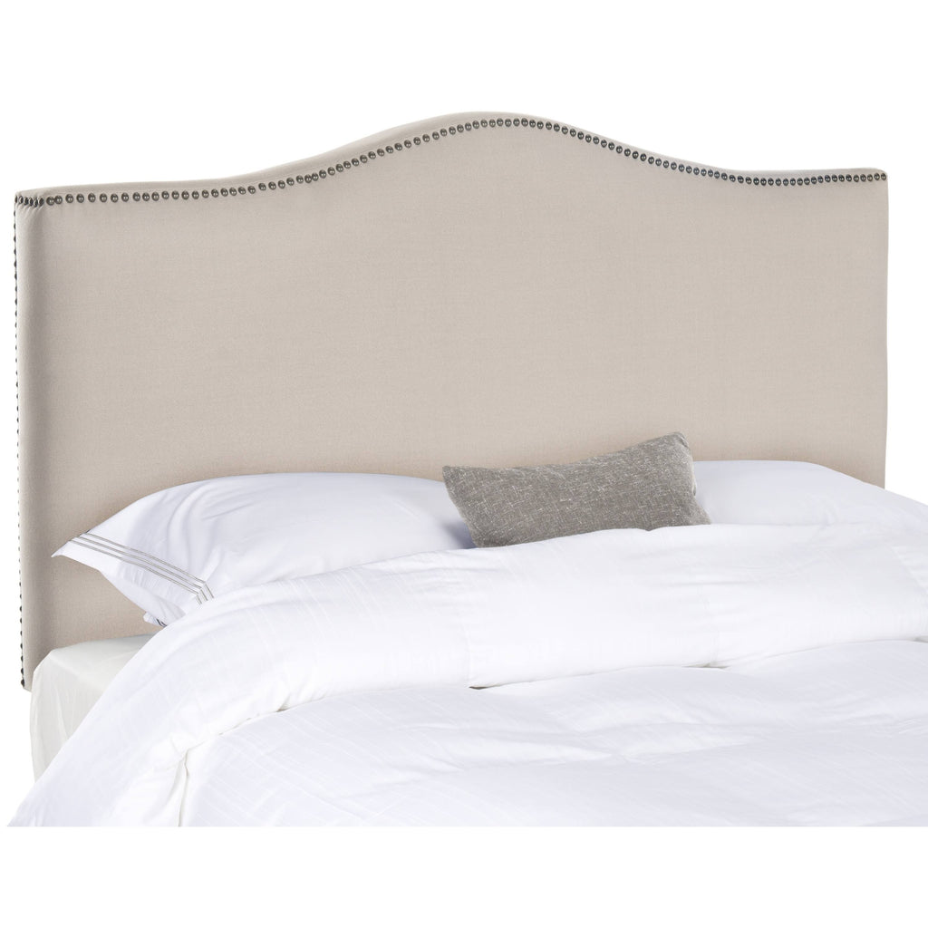 Taupe Brass Nailhead Headboard (Full) I750