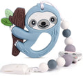 Silicone Baby Teething Toys with Pacifier Clip Holder Set F596