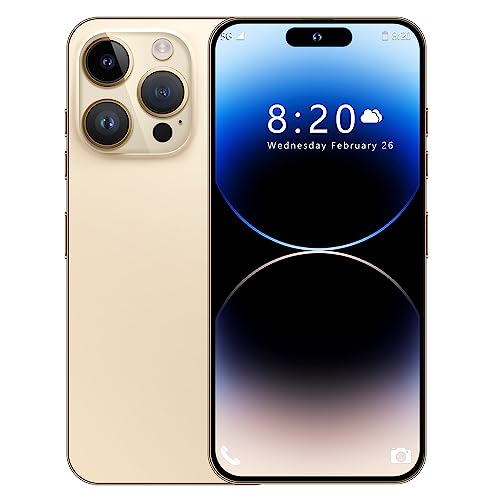 Unlocked Cell Phone 6.82" HD Screen 6+256GB Android 13 Smartphone Dual SIM Gold F710