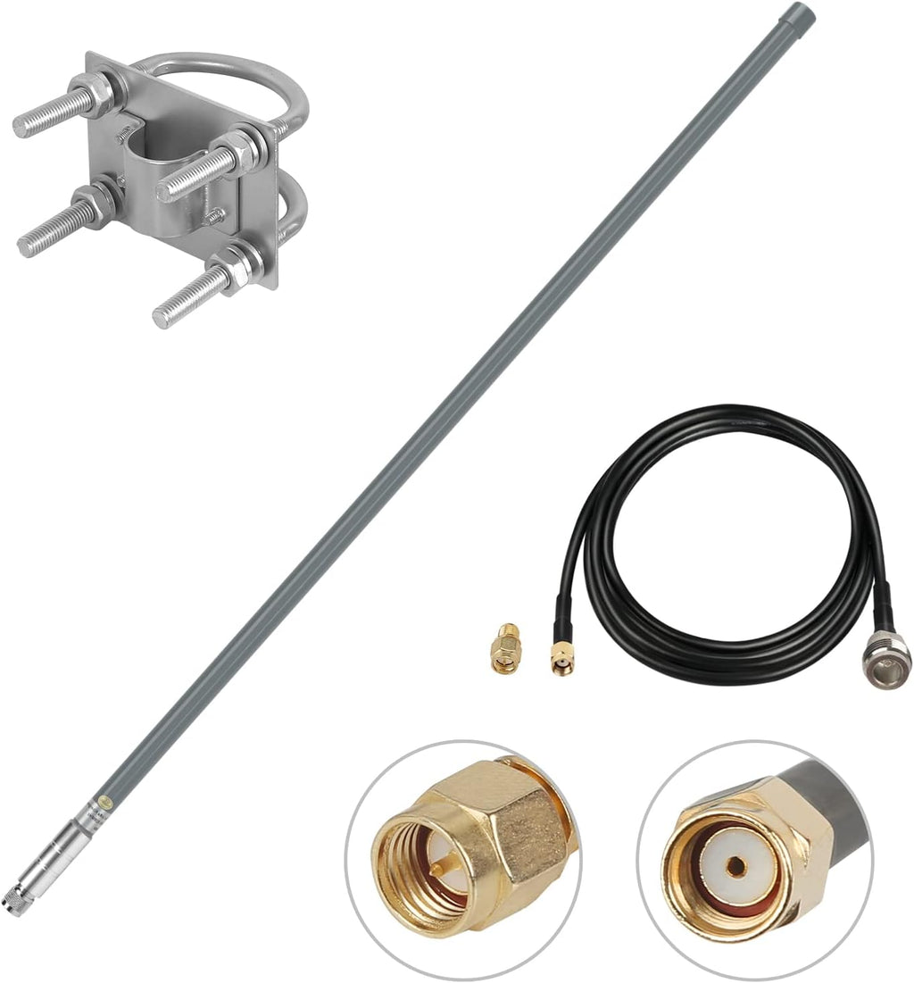 8dBi LoRa Antenna 915Mhz Omni-Directional with 10ft Cable Grey 110cm I399170