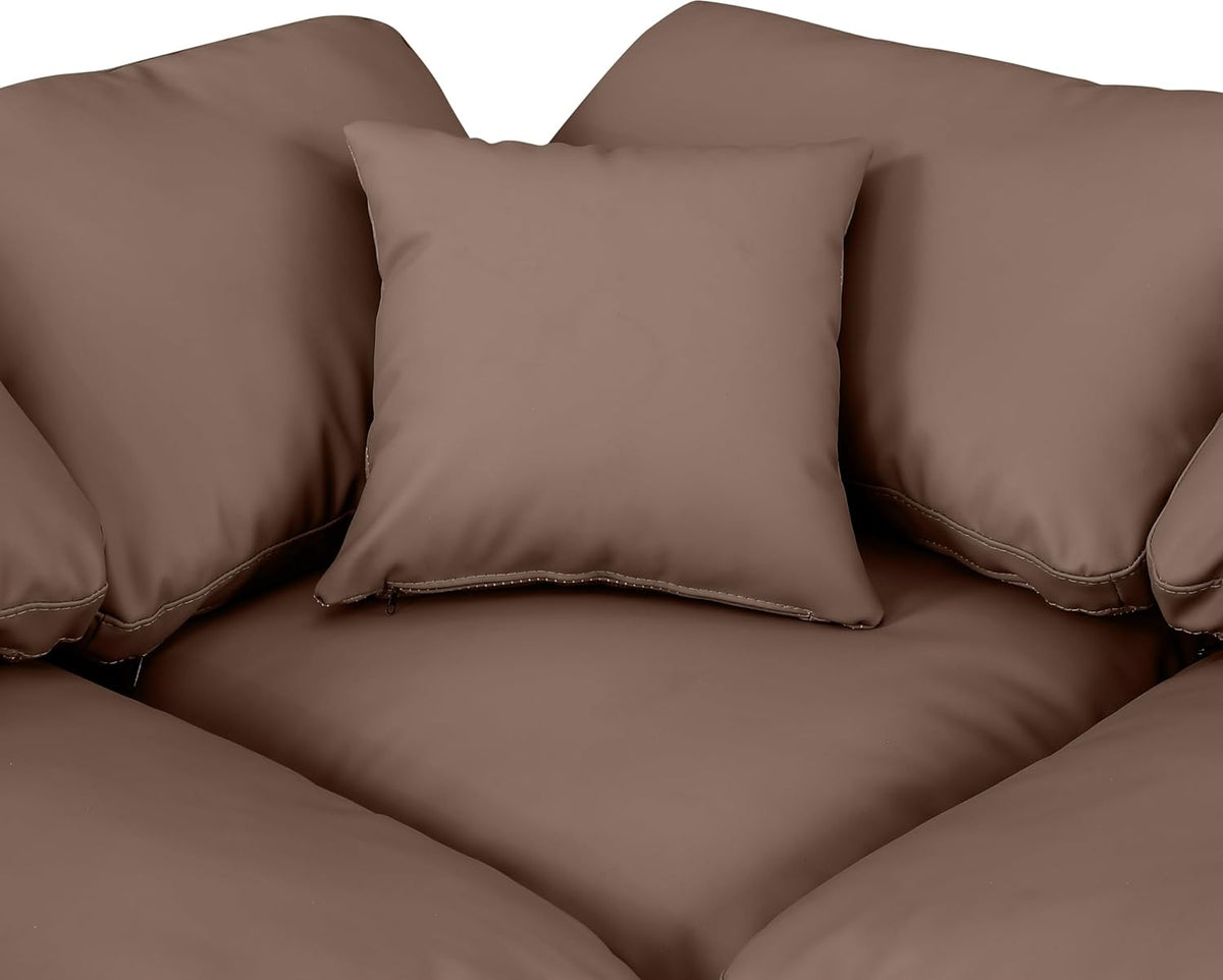 Brown Vegan Leather Sectional G565
