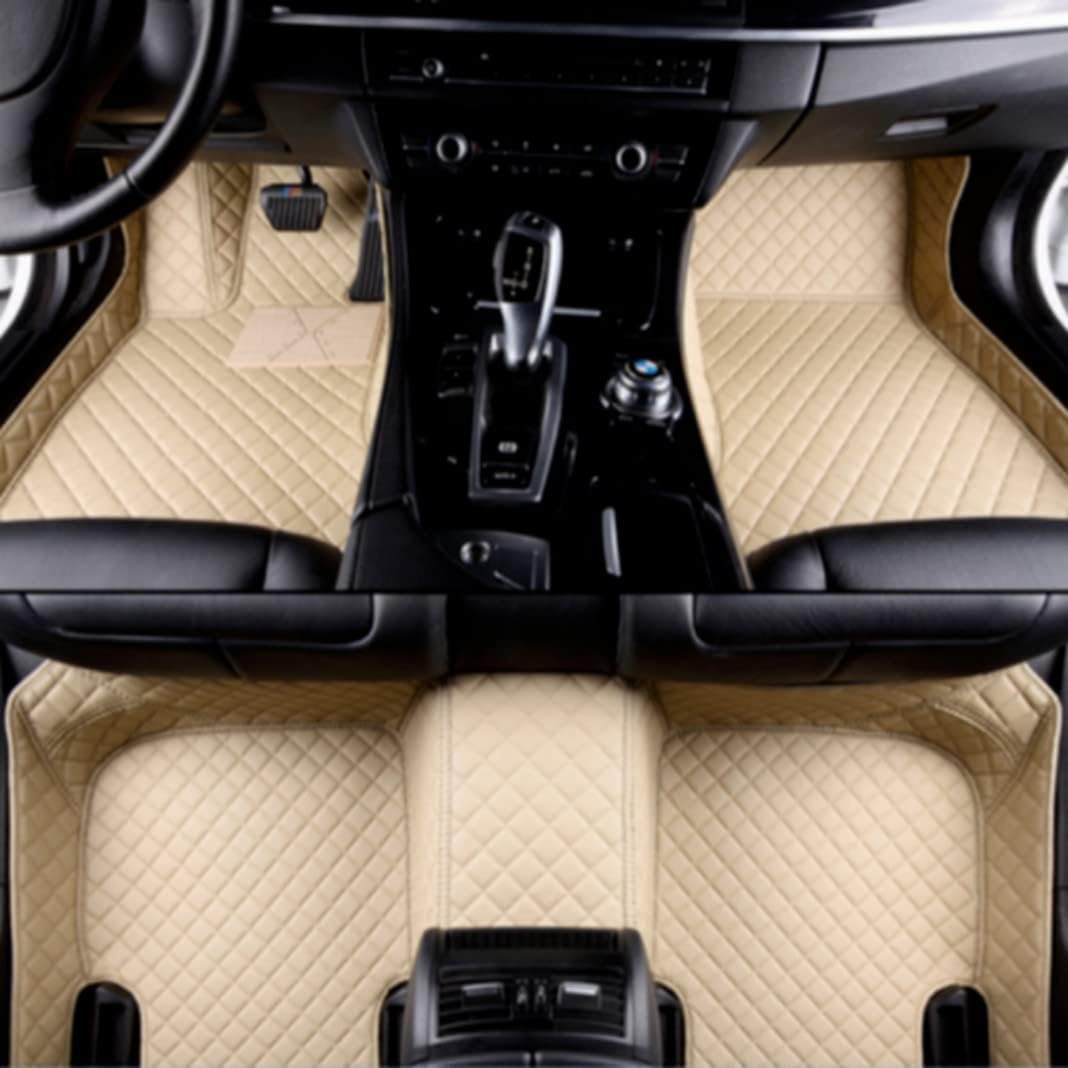 Custom Car Floor Mats All Weather Non-Slip Leather Floor Liners Black Blue A347
