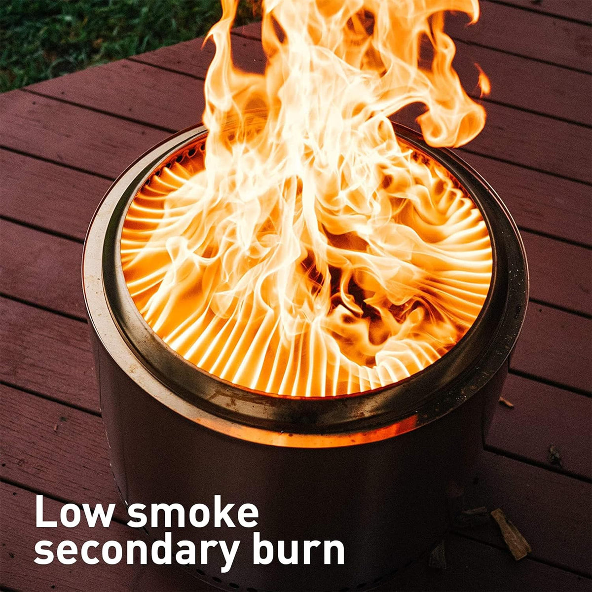 Portable Stainless Steel Wood Burning Fire Pit 19.4x14 Inches G531925