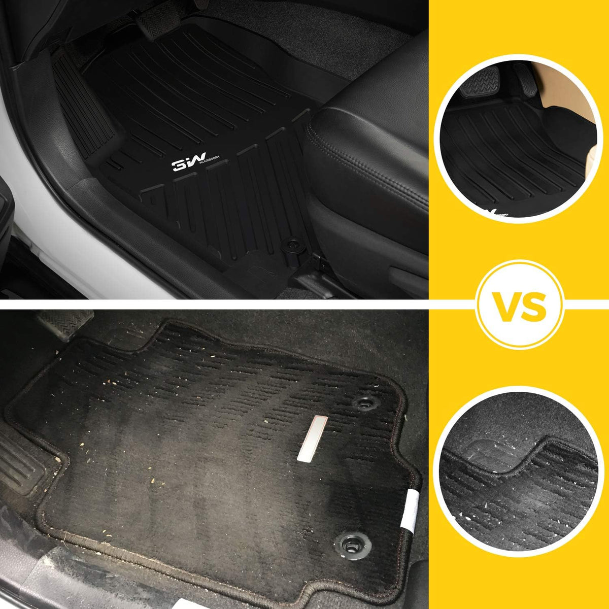 Black TPE All Weather Floor Mats Full Set A25699