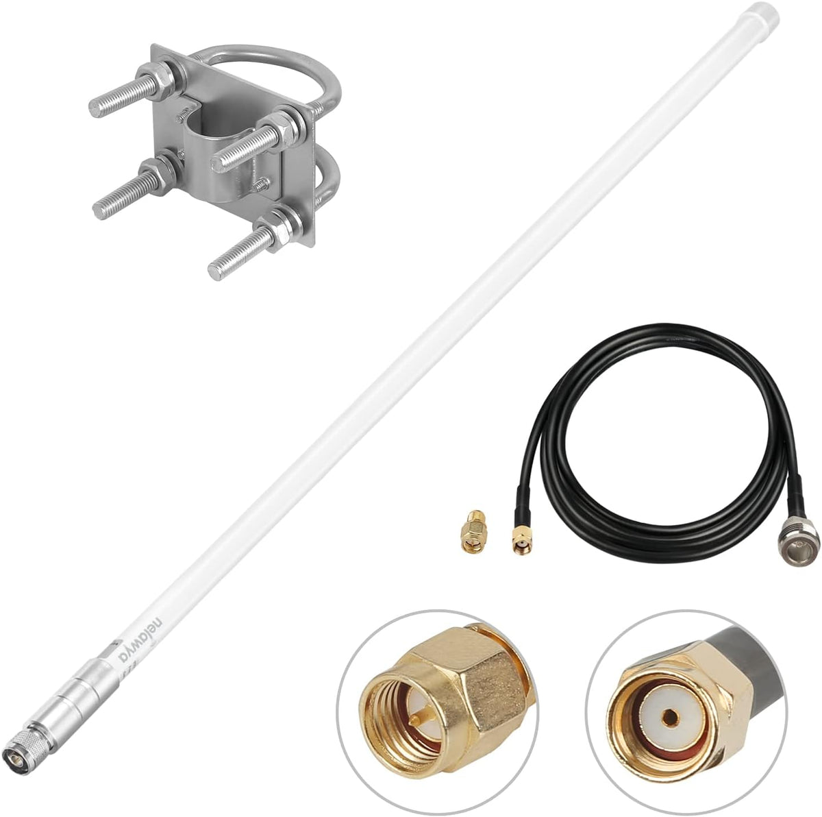 8dBi LoRa Antenna 915Mhz Omni-Directional with 10ft Cable Grey 110cm I399170