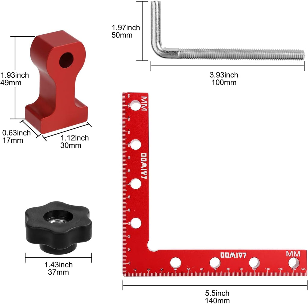 90 Degree Positioning Squares 4 Set 5.5inch Aluminum Alloy Corner Clamp J372