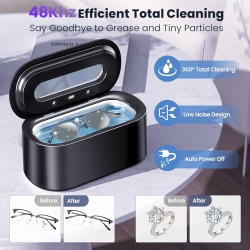Ultrasonic Jewelry Cleaner, 48Khz 12oz 30W Digital Timer O696777
