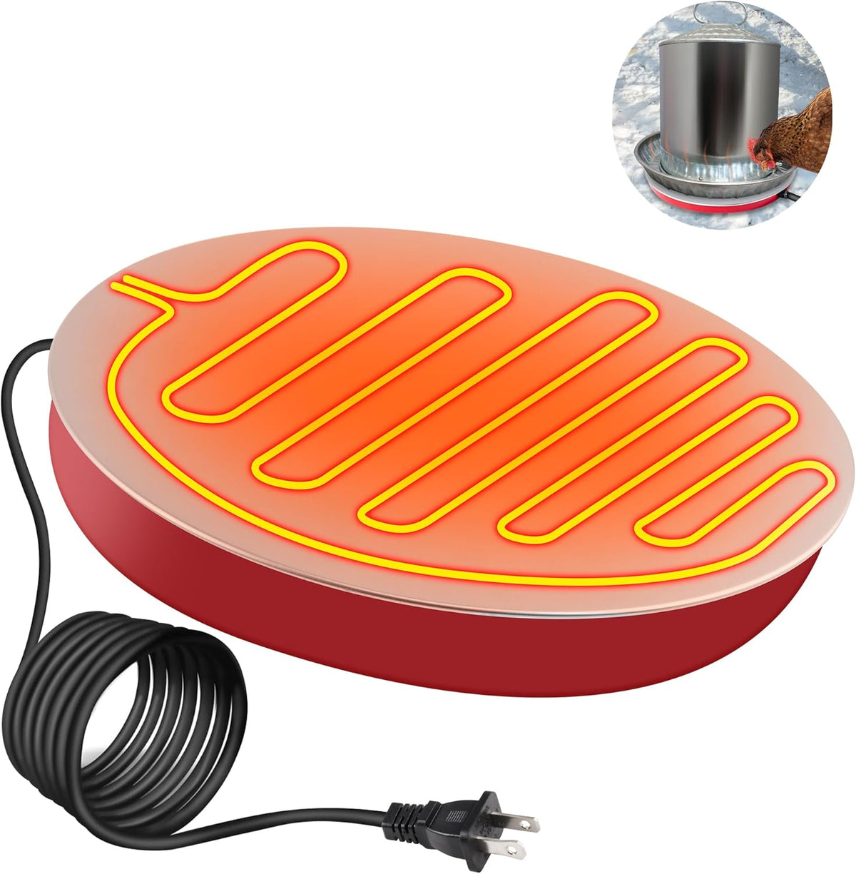 110V 80Watts Heated Chicken Waterer Metal Base N41748