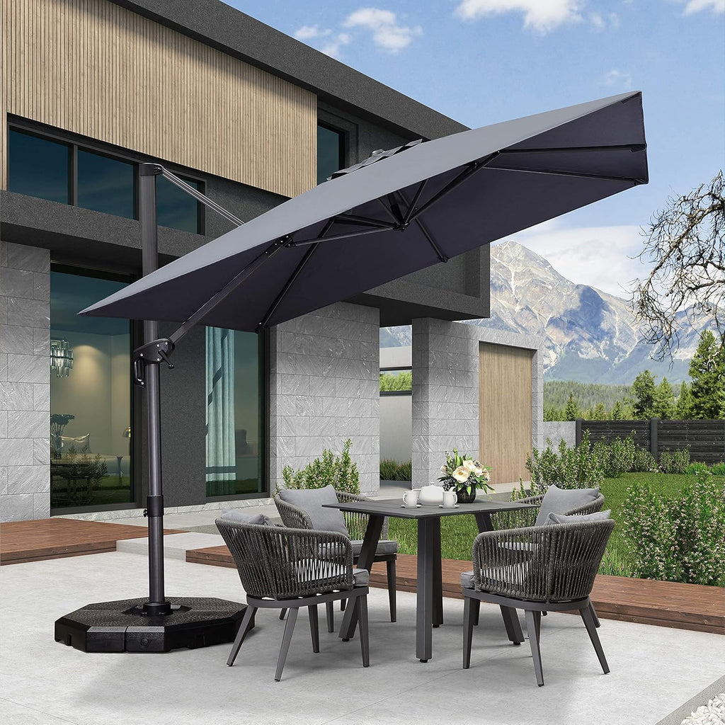 8 Feet Beige Cantilever Square Patio Umbrella R90088
