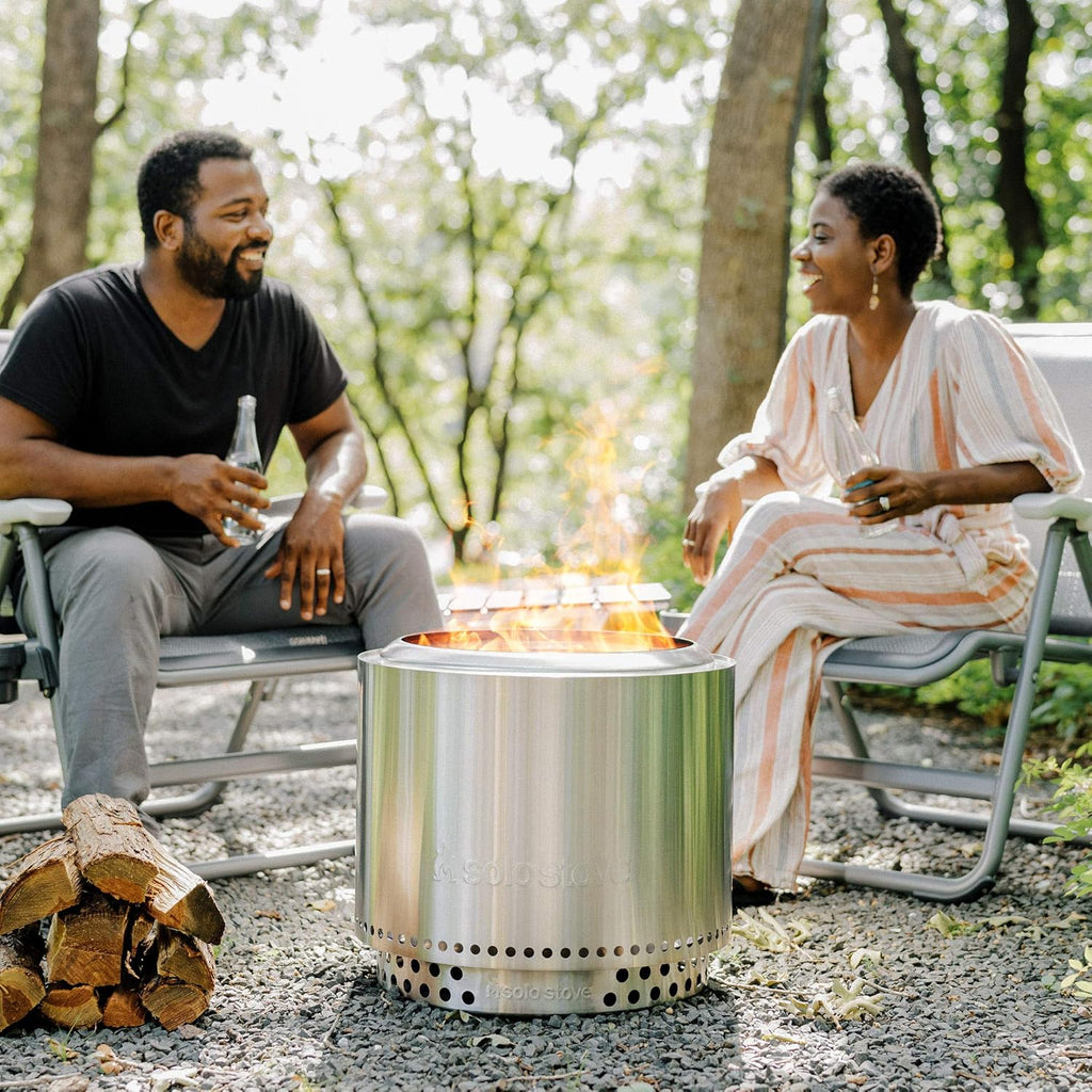 Portable Stainless Steel Wood Burning Fire Pit 19.4x14 Inches G531925