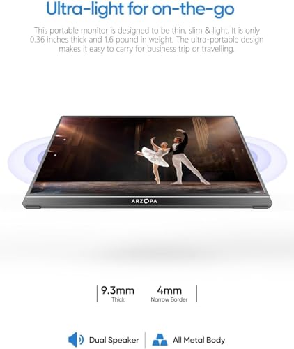 15.6'' FHD 1080P IPS Portable Monitor with USB C & HDMI K2167