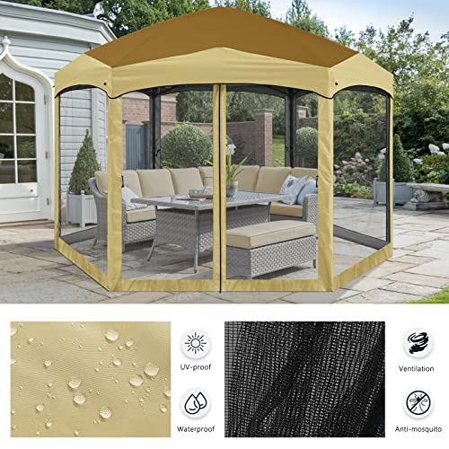 Camouflage 6 Sided Instant Screened Canopy Tent F358208