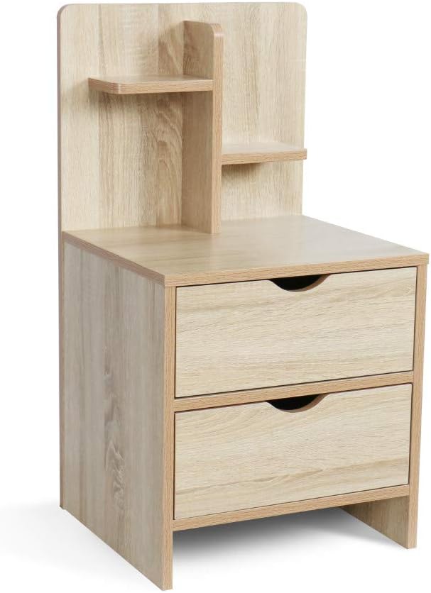 Black Lifting Top Nightstand with 2 Drawer Storage P80834