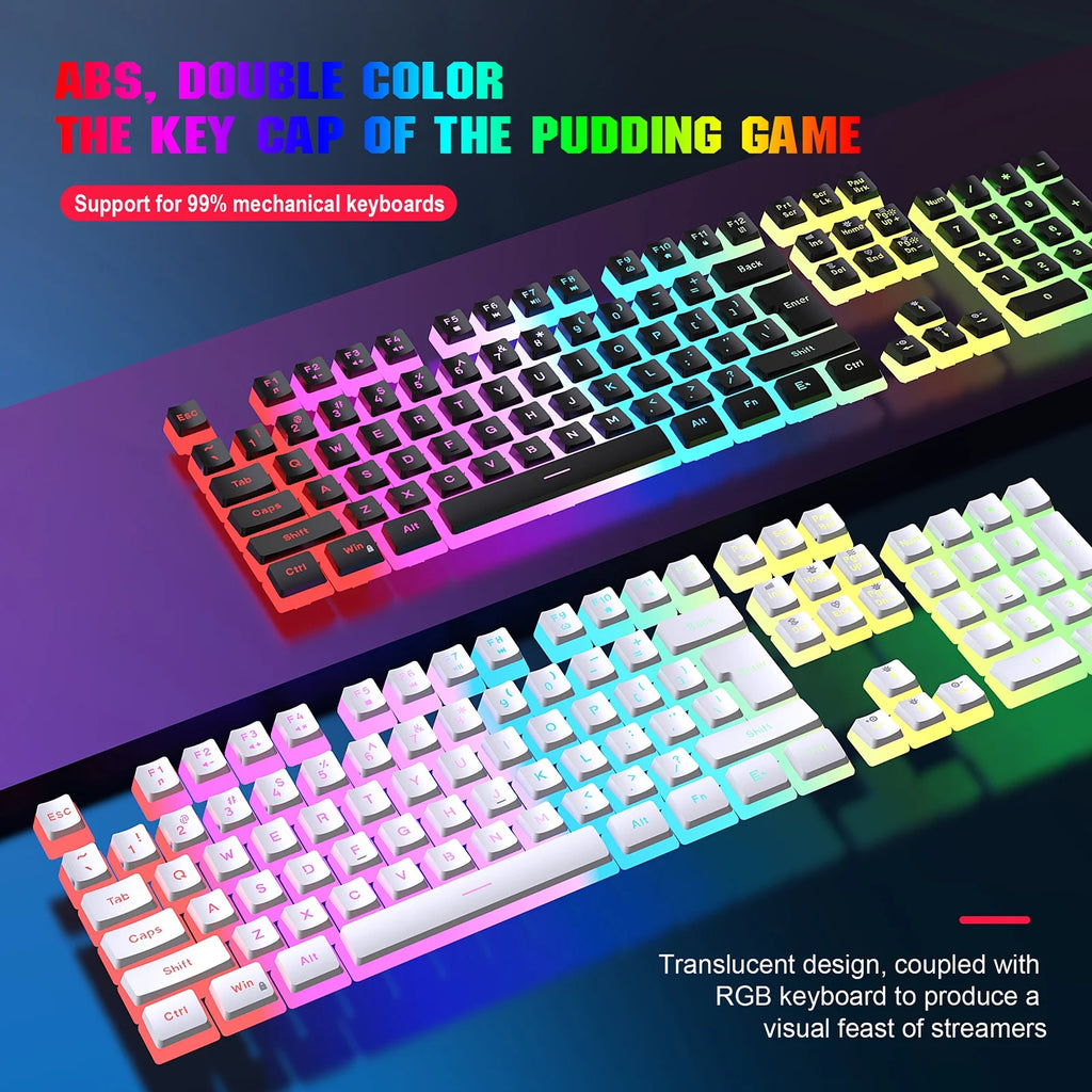 RGB Backlit Mechanical Gaming Keyboard with ABS Pudding Keycaps P60379