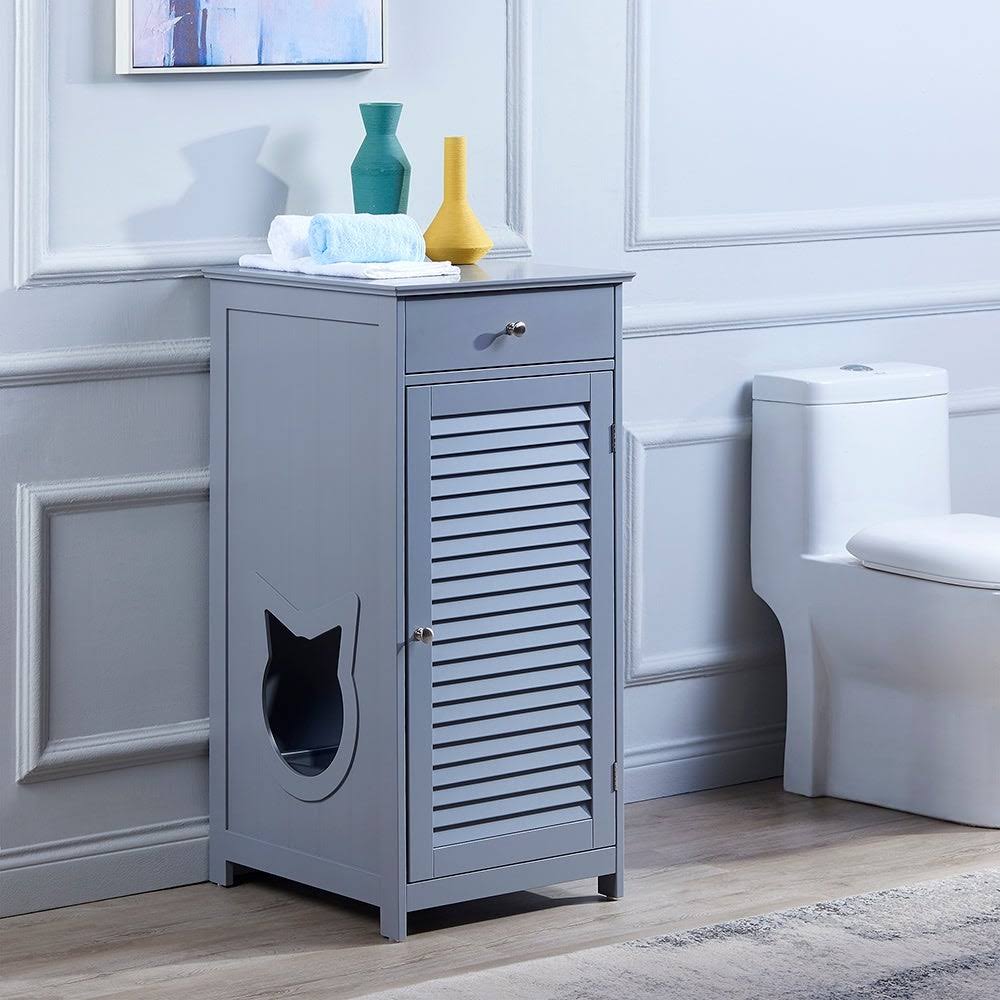 Cat Litter Enclosure with Storage Drawer I436398