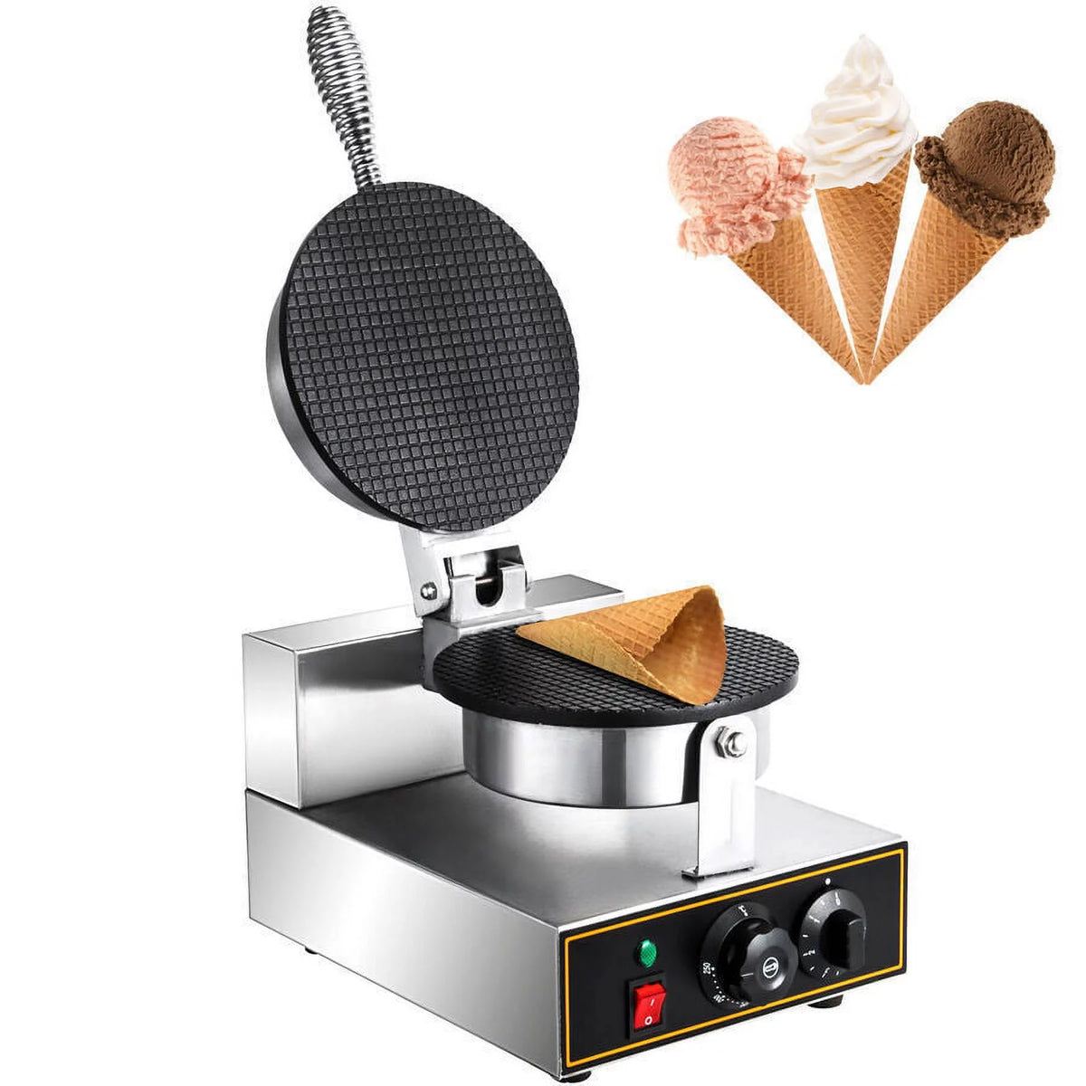 Commercial 110v Electric Nonstick Ice Cream Waffle Cone Baker Machine Q440224